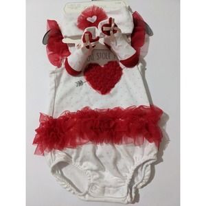 Kyle & Deena Baby 3 Piece Tulle Outfit Set You Stole My Heart Sz. 6 9 mo NEW